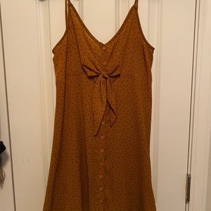 Mustard Sun Dress with Tie Front